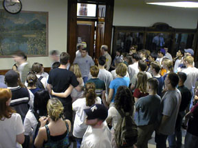 The crowd at the court house